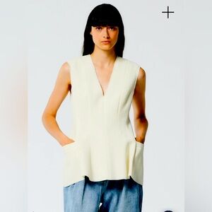 NWT Tibi Melee Crepe peplum top size 10